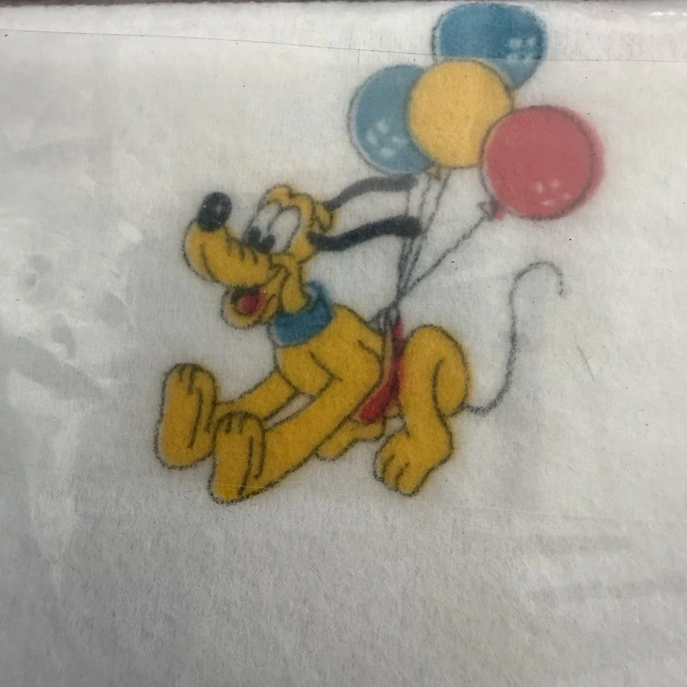 Vtg Tributo Disney Receiving Baby Blanket Mickey Dumbo Pluto Donald Huey Dewy